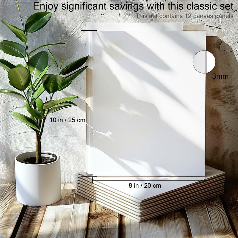AETEXA Canvases for Painting 8x10 Inch, Canvas Bulk Pack of 12, 8 oz Primed Canvas Panel, Blank Canvas for Painting, Canvas Boards for Painting Acrylic and Oil, Art Supplies for Adults and Teens. - Image 2